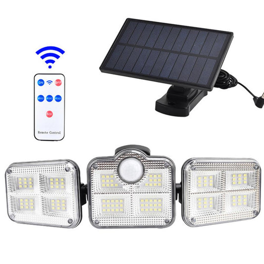 Solar Sensor Light 122 LED 3Head Outdoor Spotlight with 3 Modes