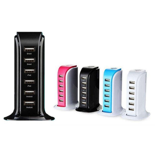 Smart Power 6 USB Colorful Tower for Every Desk at Home or Office